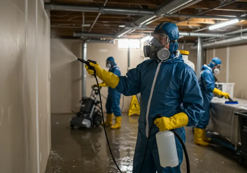 Basement Sanitization and Antimicrobial Treatment process in Pinconning, MI