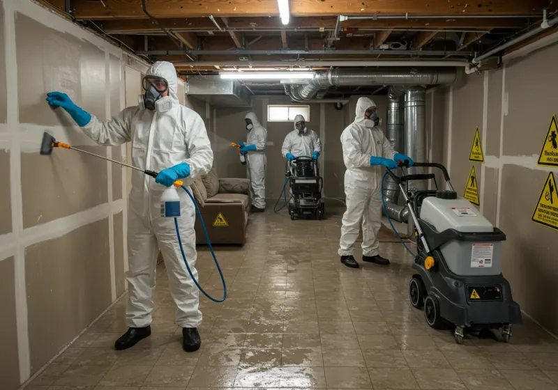 Basement Moisture Removal and Structural Drying process in Pinconning, MI